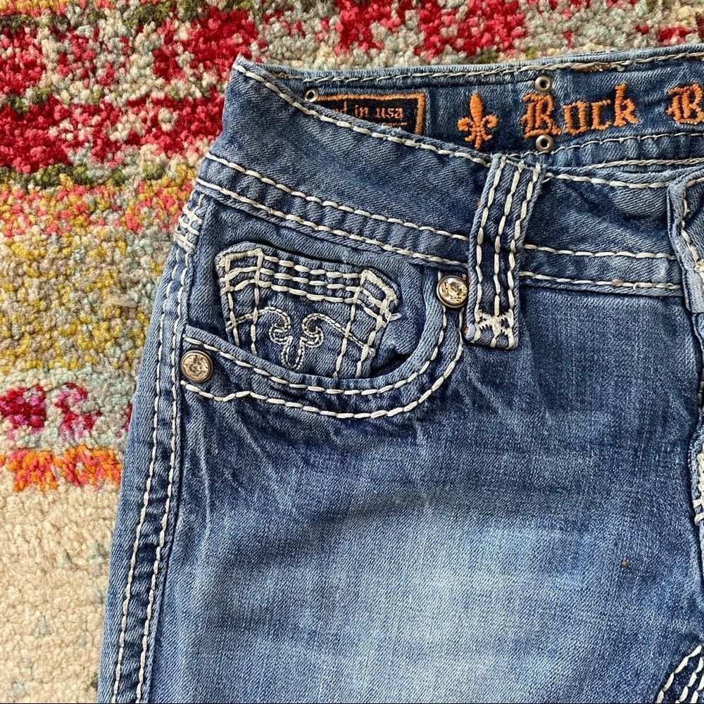 Rock Revival Alanis Rhinestone Capris Jeans - Picture 3 of 14